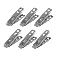 Jogo 6 Prendedores 5cm Aço Inox Para Embalagens Midi